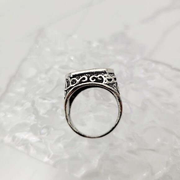 Brand New Silver & Black Crown Ring - Picture 4 of 8